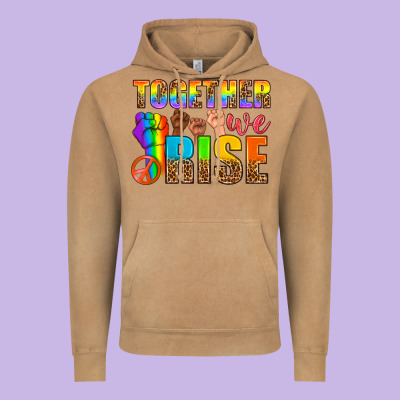 Lgbtq+ Together We Rise Vintage Hoodie Designed By Nancycooperartshop