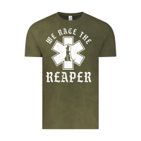 Vintage Olive Emt, Ems And Paramedic We Race the Reaper Vintage Tee - longCreatives