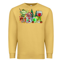 Antique Gold Christmas tequila Premium Sweatshirt - CowhideDigitalArt