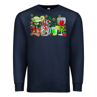 Navy Christmas tequila Premium Sweatshirt - CowhideDigitalArt