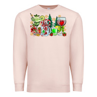 Pale Pink Christmas tequila Premium Sweatshirt - CowhideDigitalArt