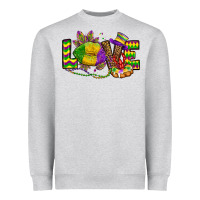 Heather Grey love lips mardi gras Heavyweight Sweatshirt - OliviaCreatesArt