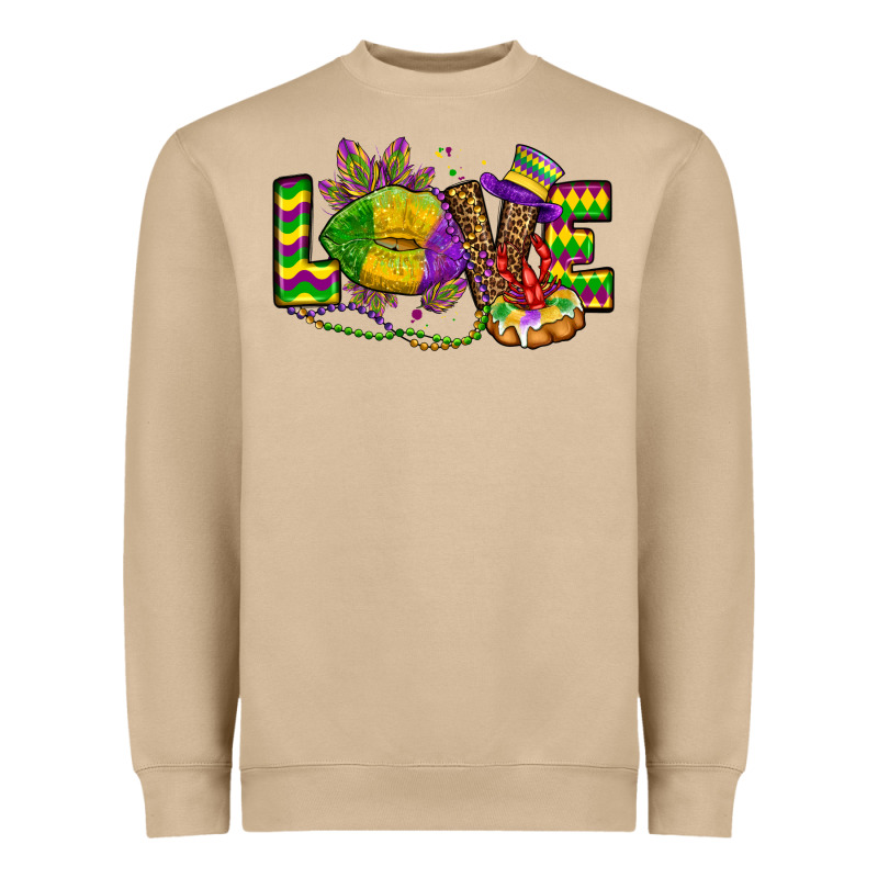 Love Lips Mardi Gras Heavyweight Sweatshirt by OliviaCreatesArt | Teevron