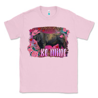 Bubblegum Pink be mine black angus bull Classic Tee - RanaPortraitStore