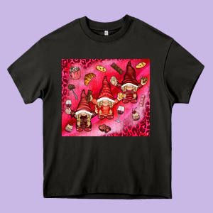 Gnomies With Food Heavy Core Tee Designed By Nancycooperartshop