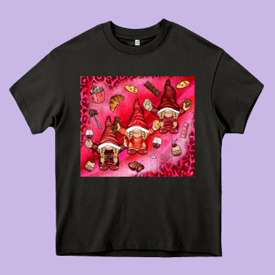 Gnomies With Food Heavy Core Tee Designed By Nancycooperartshop