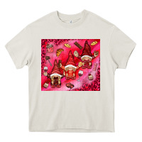 Cream gnomies with food Heavy Core Tee - NancyCooperArtShop