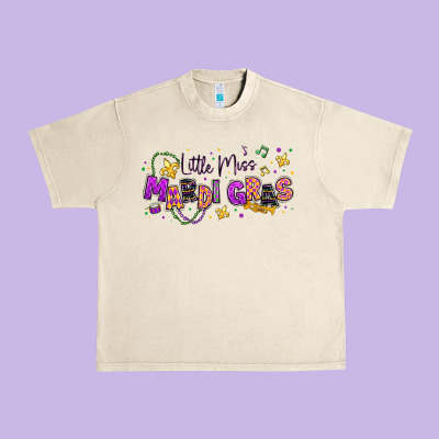 Little Miss Mardi Gras Urban Heavy Tee Designed By Texasbilliewilder