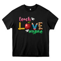 Black teach love inspire Heavy Core Tee - NancyCooperArtShop
