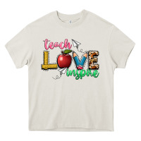 Cream teach love inspire Heavy Core Tee - NancyCooperArtShop