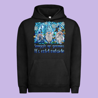Snuggle Up Gnomies It's Coll Outside Urban Hoodie Designed By Barkaloodesign