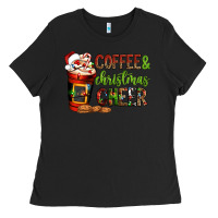 Black Coffee and Christmas cheer Ladies Tee - NancyCooperArtShop