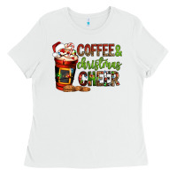 Coffee And Christmas Cheer Ladies Tee | Teevron