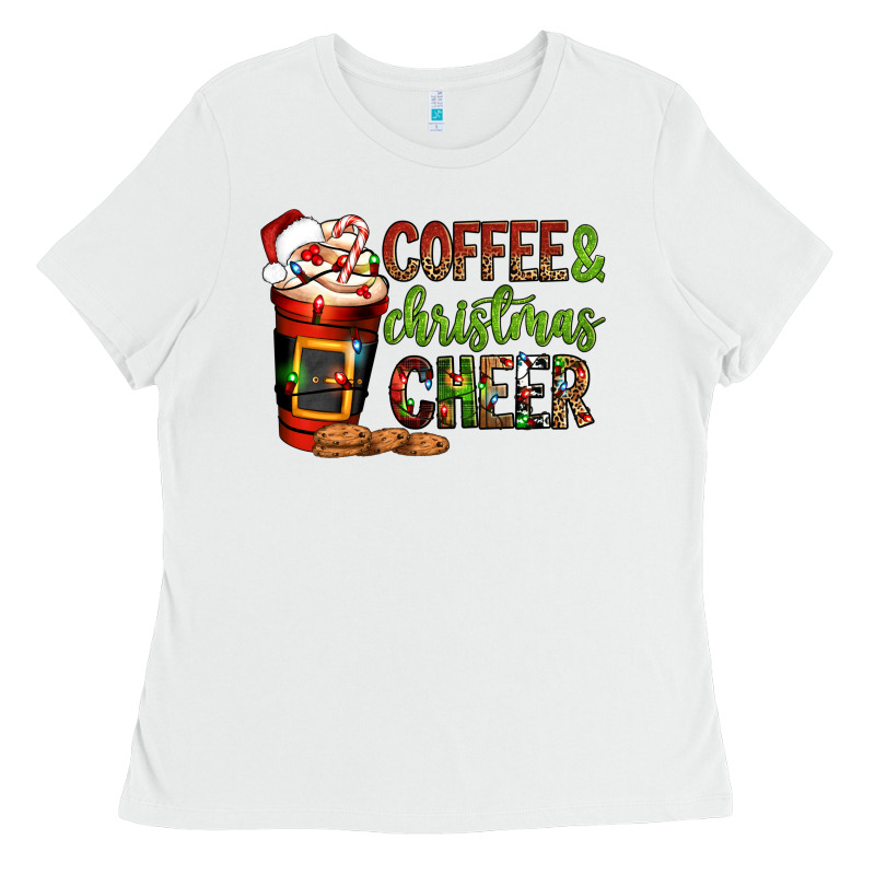 Coffee And Christmas Cheer Ladies Tee by NancyCooperArtShop | Teevron
