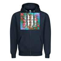 Navy teacher gemstone and pink flower tumbler Zipper Hoodie - BundleAndBundleShop