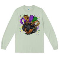 Matcha mardi gras hat dachshund puppy Long Sleeve Tee - RanaPortraitStore