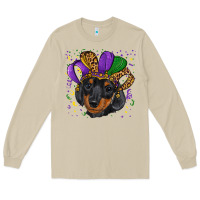 Mushroom mardi gras hat dachshund puppy Long Sleeve Tee - RanaPortraitStore