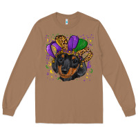 Toasted Coconut mardi gras hat dachshund puppy Long Sleeve Tee - RanaPortraitStore