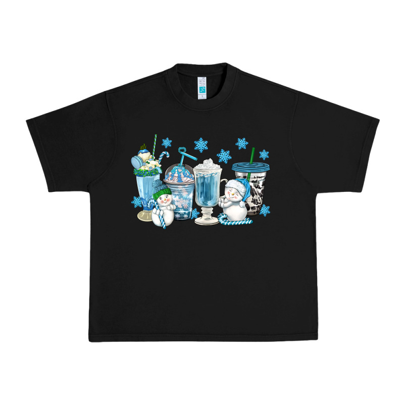 Winter Snowman Coffee Cups Urban Heavy Tee by texasbilliewilder | Teevron