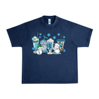 Navy winter snowman coffee cups Urban Heavy Tee - texasbilliewilder