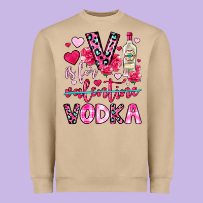 V Is For Vodka Heavyweight Sweatshirt Designed By Oliviacreatesart
