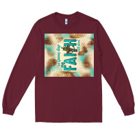 Burgundy faith with cross Long Sleeve Tee - TumblerDesignByShophia