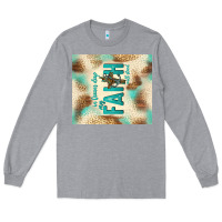 Heather Grey faith with cross Long Sleeve Tee - TumblerDesignByShophia