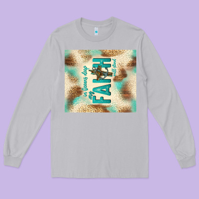 Faith With Cross Long Sleeve Tee Designed By Tumblerdesignbyshophia