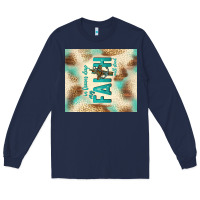 Navy faith with cross Long Sleeve Tee - TumblerDesignByShophia
