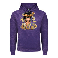 Cloud Purple Gray Hair Believe Praying Caucasian Messy Bun Vintage Hoodie - texasbilliewilder