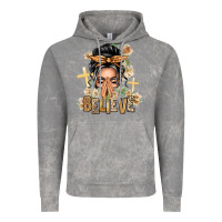 Cloud Rock Gray Hair Believe Praying Caucasian Messy Bun Vintage Hoodie - texasbilliewilder