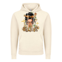 Vintage Artic Gray Hair Believe Praying Caucasian Messy Bun Vintage Hoodie - texasbilliewilder