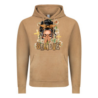 Vintage Camel Gray Hair Believe Praying Caucasian Messy Bun Vintage Hoodie - texasbilliewilder