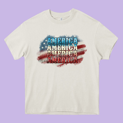 America America Heavy Core Tee Designed By Nancycooperartshop