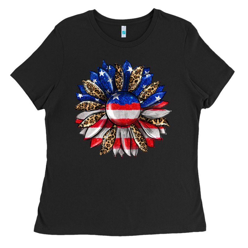 American Flag Leopard Ladies Tee by RanaPortraitStore | Teevron