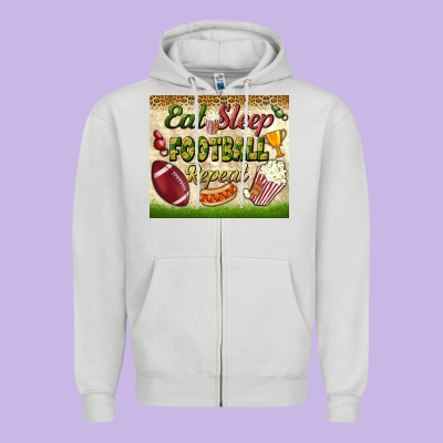 Eat Sleep Football Repeat Tumbler Zipper Hoodie Designed By Bundleandbundleshop