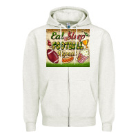 Oatmeal Heather eat sleep football repeat tumbler Zipper Hoodie - BundleAndBundleShop