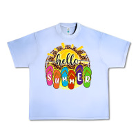Grape Ice hello summer with flip flops Urban Heavy Tee - NancyCooperArtShop