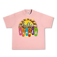 Salmon hello summer with flip flops Urban Heavy Tee - NancyCooperArtShop