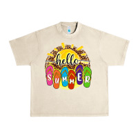 Sandshell hello summer with flip flops Urban Heavy Tee - NancyCooperArtShop