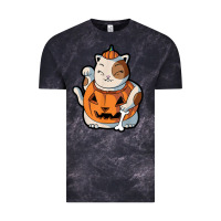 Cloud Black cute kawaii maneki neko cat halloween pumpkin costume boys Vintage Tee - trangStudio