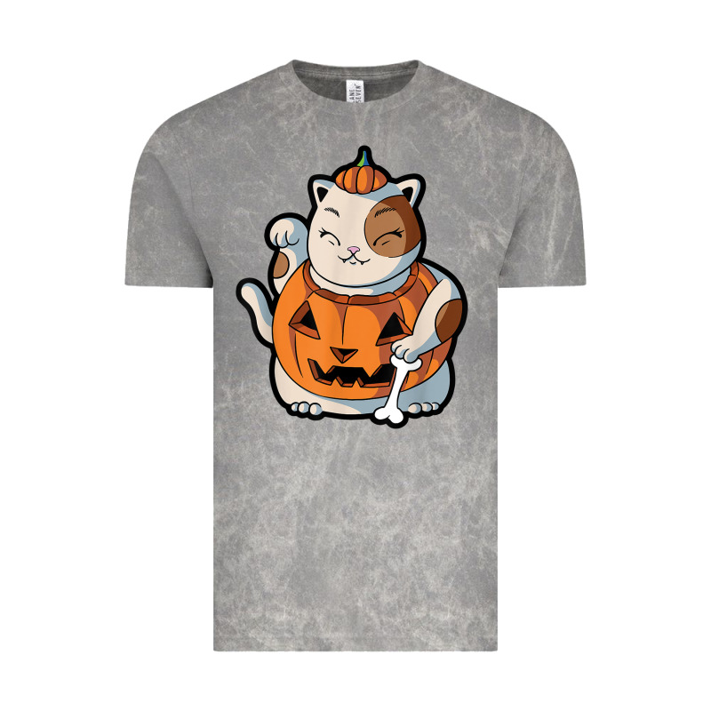 Cute Kawaii Maneki Neko Cat Halloween Pumpkin Costume Boys Vintage Tee by trangStudio | Teevron
