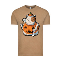 Vintage Coffee cute kawaii maneki neko cat halloween pumpkin costume boys Vintage Tee - trangStudio