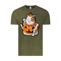 Vintage Olive cute kawaii maneki neko cat halloween pumpkin costume boys Vintage Tee - trangStudio