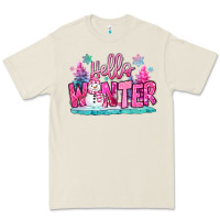 Bone hello winter pink snowman Premium Tee - MaliasSmallBusiness