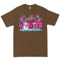 Cacao hello winter pink snowman Premium Tee - MaliasSmallBusiness