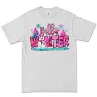 Dove Grey hello winter pink snowman Premium Tee - MaliasSmallBusiness