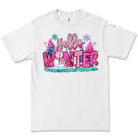White hello winter pink snowman Premium Tee - MaliasSmallBusiness