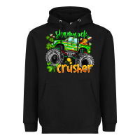 Black Shamrock Crusher Heavyweight Hoodie - CowhideDigitalArt