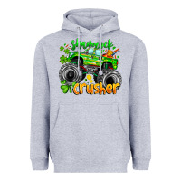Heather Grey Shamrock Crusher Heavyweight Hoodie - CowhideDigitalArt